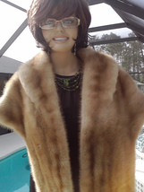 vintage Natural Mink Fur Stole Shawl Cape Size: Small-Medium EXCELLENT C... - $249.00