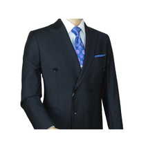 Men Suit BERLUSCONI Turkey Italian Wool 180's Double Breasted UGS94-12 Navy image 5