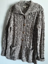 Carolyn Taylor Women’s Large Cable Knit Long Cardigan Sweater Jacket Siz... - £19.97 GBP
