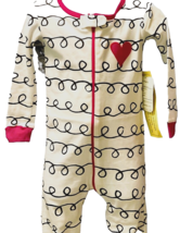 Lamaze Toddler Girls Sleep & Play Footed Pajamas 100% Organic White Squiggly 3T image 3