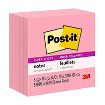 Post-it Super Sticky Notes 76x76mm (5pk) - Neon Pink - £18.51 GBP