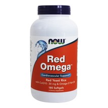 NOW Foods Red Omega Red Yeast Rice With CoQ10 30 mg., 180 Softgels - £25.52 GBP