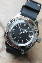 Russian Mechanical Automatic Wrist Watch Vostok Amphibian Diver 670922 - £95.69 GBP