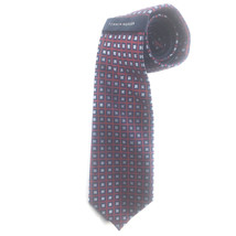 Tommy Hilfiger Tie 100% Silk Red With Black &amp; Silver Squares New With Tags - $22.76