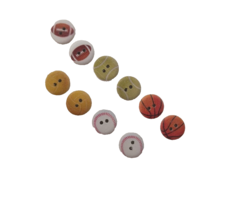 Lot of 10 Sports Buttons Multicolor Acrylic 12mm/ 1/2 inch Round Flat 2 ... - $2.97