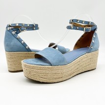 Marc Fisher Womens 9.5 Jazlyn Blue Suede Studded Espadrille Platform San... - £26.92 GBP