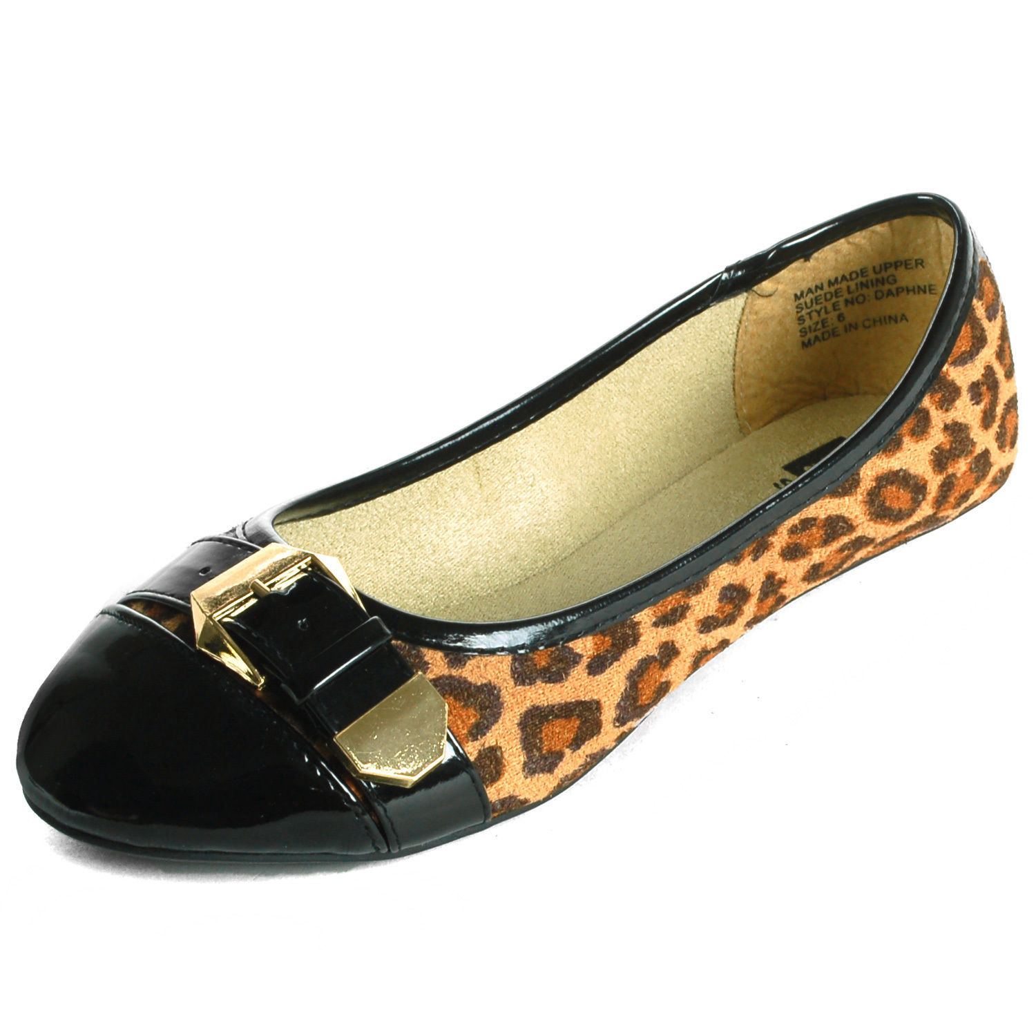 NEW Cheetah Leopard SHOE FLATS Patent Suede ALPINE SWISS WOMEN US SIZE 1... - $44.00