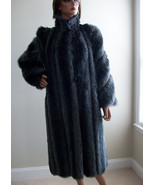 New GRAY Fox Faux Fur Full Length Coat Woman Size Medium Possible Large ... - $2,078.38 MXN