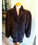  CLASSY Brown Mink fur Jacket FABULOUS  CHeVRoN VINTAGE Sizes: Small - M... - $6,594.75 MXN