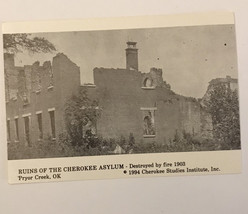 Ruins Of Cherokee Asylum Fire Pryor OK photo Card 1994 Cherokee Studies Ins - £7.05 GBP