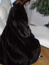 GENUINE VINTAGE Black-Brown Mink fur Full Length QUALITY WOMEN COAT Size... - £782.69 GBP