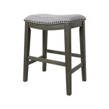 DTY Indoor Living Aurora Saddle Stool -25&quot; Counter Stool, White/Dark Gra... - $110.87+