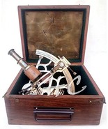 8&quot; Heavy Brass Antique Sextant With Wooden Box Maritime Nautical Ship As... - €169,21 EUR