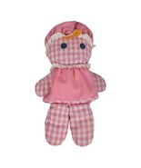 Fisher Price Lolly Doll Pink Gingham Plaid Cloth Baby Girl Toy 1975 #420... - £11.43 GBP