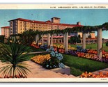 Ambassador Hotel Los Angeles California CA Linen Postcard V24 - $2.92