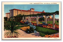 Ambassador Hotel Los Angeles California CA Linen Postcard V24 - £2.33 GBP