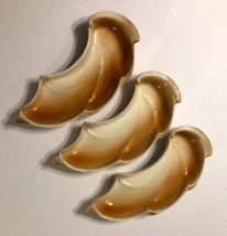 Lot of 3 Lane &amp; Co. Curved Leaf Vintage 60s Mid-Century Dishes Pottery USA CA - $16.73