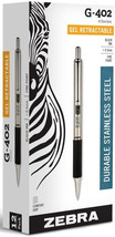 Zebra Pen 49210 Model G-402 Retractable Gel Pen, 0.5mm, Black Ink, 12-Pack - £37.66 GBP