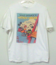 Women Disney White Short Sleeve Mickey and Minnie Mouse T Shirt Size Large - $10.95
