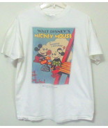 Women Disney White Short Sleeve Mickey and Minnie Mouse T Shirt Size Large - £8.72 GBP