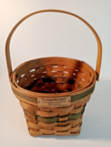 Longaberger Christmas collection 1988 Edition Poinsettia Basket Green woven Hand - £18.02 GBP