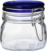 Bormioli Rocco Fido 17.5 oz. Food Jar w/ Metal Clamp and Rubber Gasket, Blue Top - £27.25 GBP