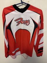 Vintage Fox Racing Motocross Dirtbike Jersey Long Sleeve Shirt Red  Size L - $88.11