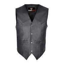 RIDERACT® Mens Leather Vest Black Classic All Rounder Motorbike Fashion ... - £55.03 GBP+