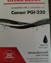 Office Depot® Brand ~ Canon PGI-220 ~  Black Ink Cartridge ~ 698-649 ~ NIB - £11.70 GBP