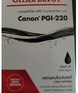 Office Depot® Brand ~ Canon PGI-220 ~  Black Ink Cartridge ~ 698-649 ~ NIB - £11.76 GBP
