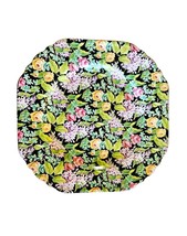 Lord Nelson Ware England Chintz Black Beauty Plate Floral With Gold Trim 7.5&quot; - £31.06 GBP