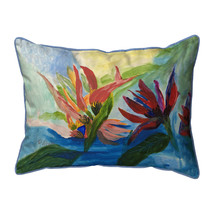 Betsy Drake Flaming Flowers Extra Large Zippered Pillow 20x24 - £48.66 GBP