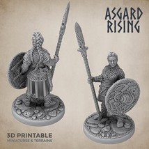 3D Printed Asgard Rising Resin Shield Maiden 28mm-32mm Ragnarok D&amp;D - $4.96+