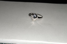 14K White Gold Diamond Round Heart Band Ring, Size 6, 0.04(TCW), 1.8 Grams - NEW - £160.35 GBP
