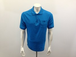 Mountain Ridge Men&#39;s Blue Polo Shirt Size Large Regular Fit Poly/Cotton - £8.28 GBP