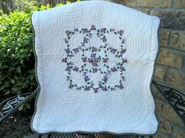 SALE! Vintage Pair Pink Roses Quilted Pillow Shams Cottage Chic for Bed ... - $29.99