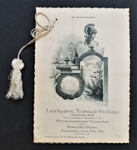 1891 antique LEXINGTON NORMAL COLLEGE COLLEGE commencement program - £38.24 GBP