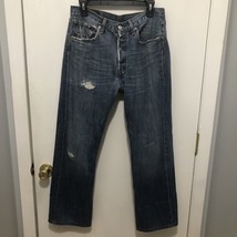 Vintage Levis 501 Jeans Mens Button Fly Distressed Size 32X29 - $19.79