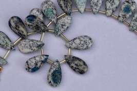 Natural, K2 JASPER 20 piece Smooth teardrop fancy Briolette gemstone beads, 9x18 - £54.92 GBP