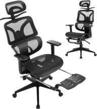 Vecelo Swivel Ergonomic High Back Mesh Office Chair With Retractable, Black - £179.24 GBP