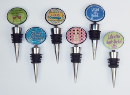 Novelty Wine Stopper ~ Choice of 6 Styles ~ Zinc Metal Alloy w/Rubber Seal Rings - £6.45 GBP