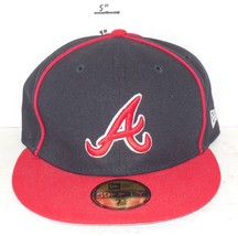 Atlanta Braves Fitted Baseball Hat Cap New Era Sz 7 1/4 57.7cm - $14.36