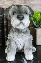 Realistic Miniature Schnauzer Puppy Statue 6.5&quot;Tall Animal Dog Collectible - £23.97 GBP