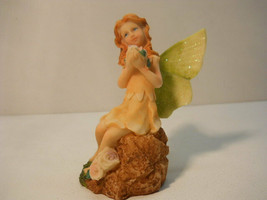 Fairy On Rock with Peach Dress &amp; Flowers #1017 - $15.83