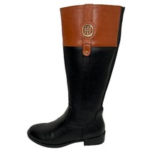 Tommy Hilfiger Women&#39;s Imina 3 Faux Leather High Riding Boots Brown Black 8M - £65.04 GBP