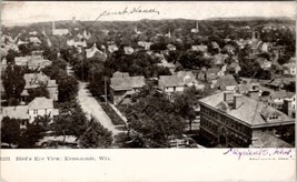 Menomonie Wisconsin Bird&#39;s Eye View of Town Early UDB Unused Postcard X1 - £5.19 GBP