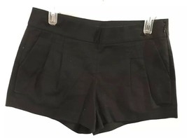 J. Crew Shorts 3&quot; Black Stretch Cotton Pleated with Pockets SZ 2 - £20.55 GBP