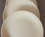 Four (4) ~ TAN Speckled ~ 9&quot; Round ~ 1.5&quot; Deep ~ Wheat Straw ~ Dinner Pl... - $42.32 CAD