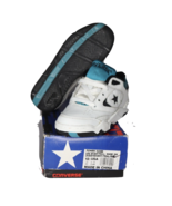 NOS Vtg 90s Converse Power Game Lea Ox Basketball Shoes White Teal Child... - $735.76 MXN
