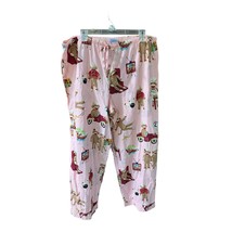 Nick and Nora Womens Size XL Pink Pull On Pants Pajama Lounge Sock Monke... - £19.77 GBP